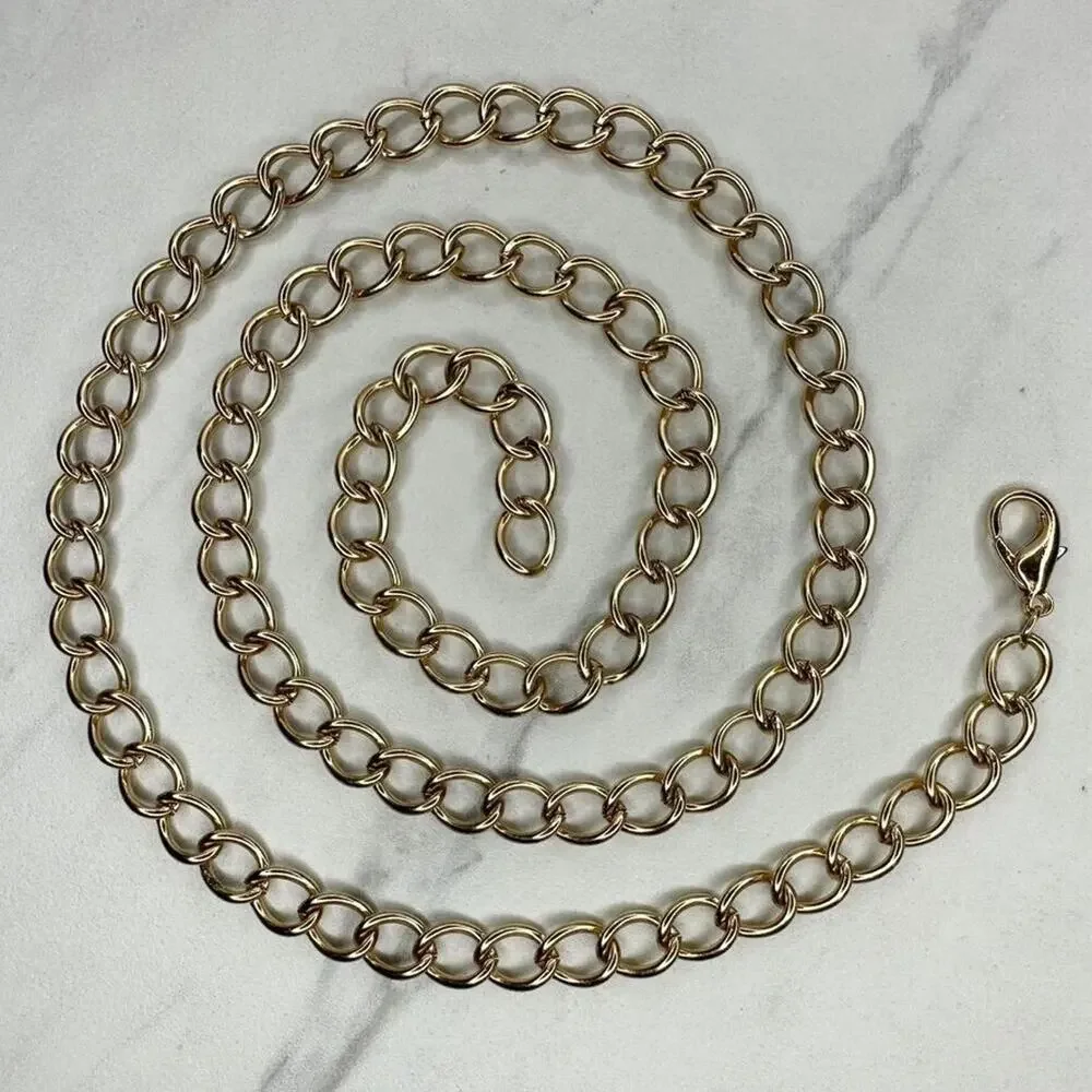 Gold Tone Simple Basic Metal Chain Link Belt Y2K Festival XS/Small (XS/S) ✨